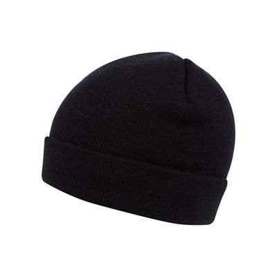 Black plain beanie hat